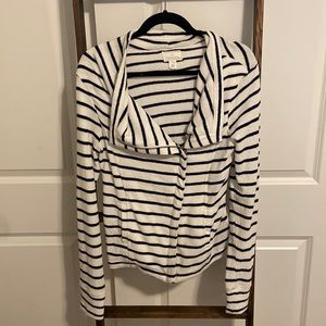Caslon Striped Zip Up Sweater